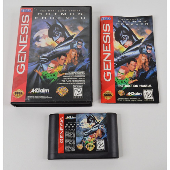 Batman Forever Sega Genesis Video Game Complete CIB Box Manual EUC - Picture 2 of 10